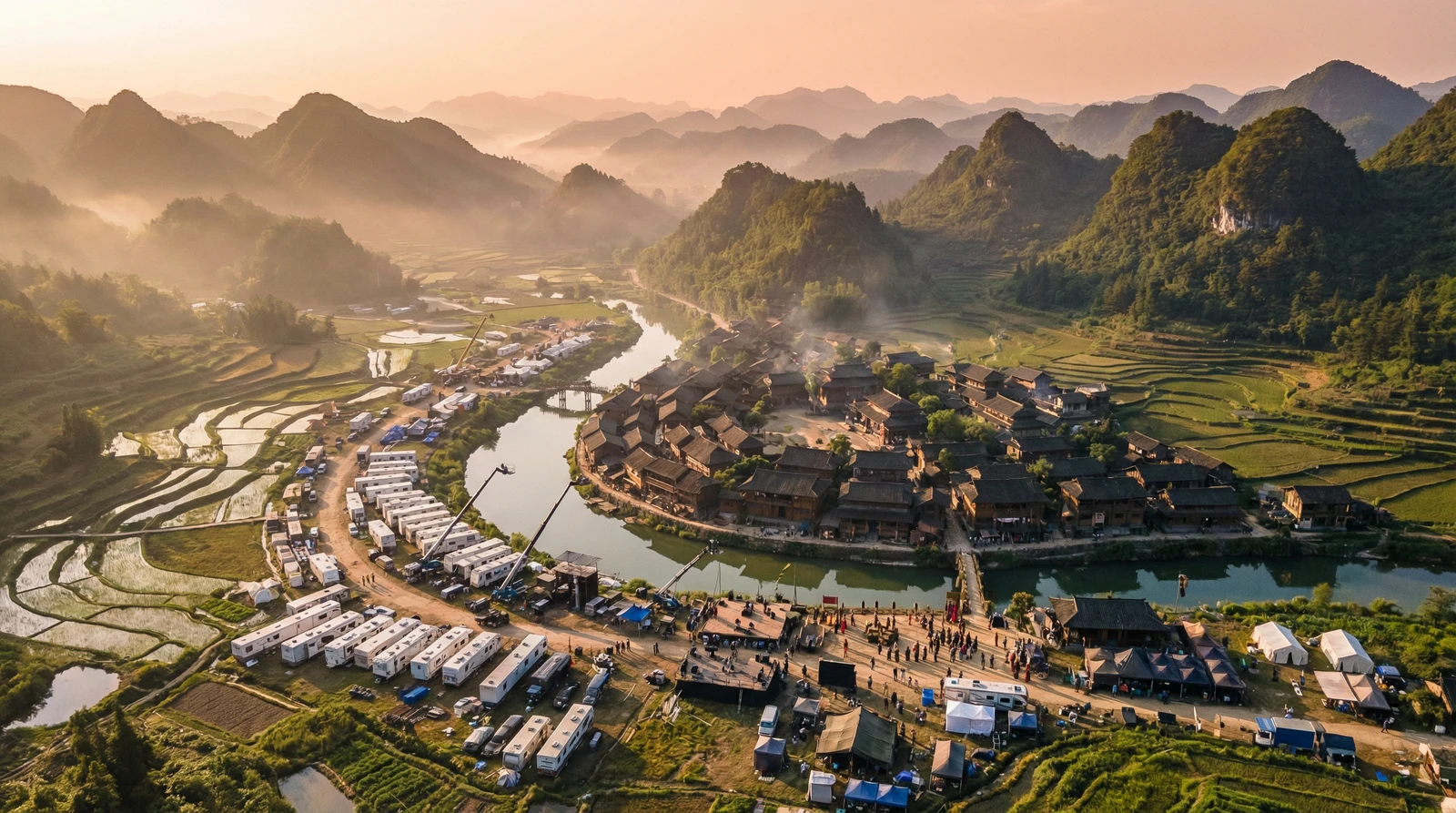 蜜芽海角社区栏目航拍外景拍摄基地全景